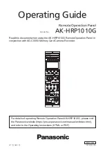 Предварительный просмотр 1 страницы Panasonic AK-HRP1010G Operating Manual