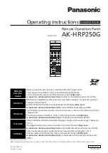 Panasonic AK-HRP250G Operating Instructions Manual preview