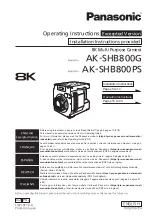 Предварительный просмотр 1 страницы Panasonic AK-SHB800G Operating Instructions Manual