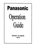 Preview for 1 page of Panasonic AK95 Operation Manual