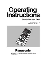 Panasonic AKHRP931 - RMT PANEL - AKHC930 Operating Instructions Manual preview