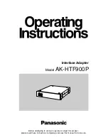 Panasonic AKHTF900 - INTERFACE ADAPTOR Operating Instructions Manual preview