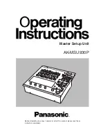 Preview for 1 page of Panasonic AKMSU930 - MASTER SETUP UNIT Operating Instructions Manual