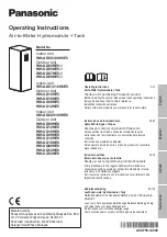 Panasonic Aquarea WH-ADC0916H9E8 Operating Instructions Manual предпросмотр