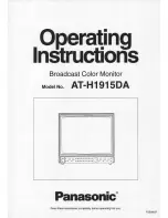 Panasonic ATH1915DA - BROADCAST MONITOR Operating Instructions Manual preview