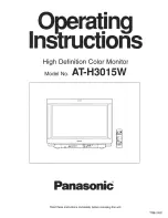 Panasonic ATH3015W - HDTV MONITOR Operating Instructions Manual preview