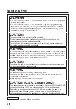 Preview for 2 page of Panasonic au-xpd1 Operating Instructions Manual