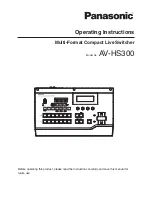 Preview for 1 page of Panasonic AV-HS300 Operating Instructions Manual