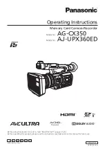 Preview for 1 page of Panasonic AVC ULTRA AJ-UPX36OED Operating Instructions Manual