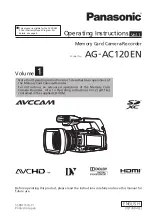 Preview for 1 page of Panasonic AVCCAM AG-AC120EN Operating Instrctions