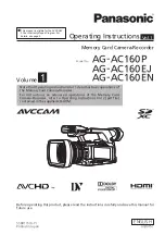 Предварительный просмотр 1 страницы Panasonic AVCCAM AG-AC160 Operating Instructions Manual