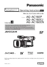 Preview for 1 page of Panasonic AVCCAM AG-AC160EJ Operating Instructions Manual