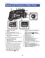 Предварительный просмотр 6 страницы Panasonic AVCCAM AG-AC8EJ Operating Instructions Manual