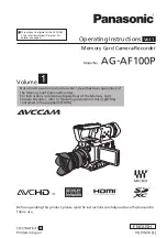 Panasonic Avccam AG-AF100A Series Operating Instructions Manual предпросмотр