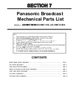 Panasonic AVCCAM AG-HMC151E Parts List preview