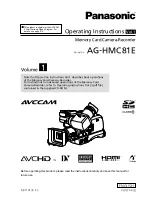 Preview for 1 page of Panasonic AVCCAM AG-HMC81E Operating Instructions Manual