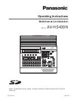 Panasonic AVHS400N - MULTI FORMAT LIVE SWITCHER Operating Instructions Manual preview