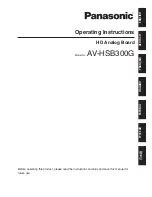 Preview for 1 page of Panasonic AVHSB300G - HD ANALOG BOARD Operating Instructions Manual