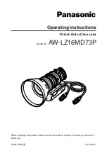 Предварительный просмотр 11 страницы Panasonic AW-LZ16MD73P Operating Instructions Manual