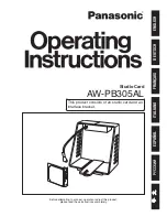 Preview for 1 page of Panasonic AW-PB305 Operating Instructions Manual