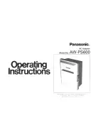 Preview for 1 page of Panasonic AW-PS600 Operating Instructions Manual