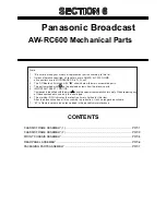 Preview for 1 page of Panasonic AW-RC600 Mechanical Parts