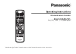 Panasonic aw-rm50g Operating Instructions Manual preview