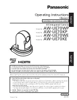 Preview for 1 page of Panasonic AW-UE70KE Operating Instructions Manual