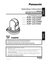 Предварительный просмотр 1 страницы Panasonic AW-UE70KE Operating Instructions Manual