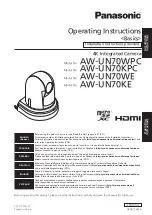 Preview for 1 page of Panasonic AW-UN70WPC Operating Instructions Manual