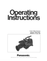 Panasonic AWF575 - COLOR CAMERA Operating Instructions Manual preview