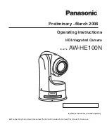 Panasonic AWHE100N - HD INTEGRATED CAMERA Operating Instructions Manual preview