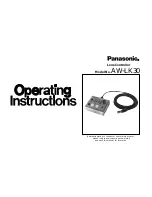 Preview for 1 page of Panasonic AWLK30 - LENS CONTROLLER Operating Instructions Manual