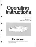 Preview for 1 page of Panasonic AWML600 - MULTIPLEX CONTROLER Operating Instructions Manual