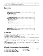 Preview for 3 page of Panasonic AWPH500 - INDOOR PAN/TILT HEAD Operating Instructions Manual