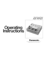 Panasonic AWRP501 - HYBRID CONTROL PANEL Operating Instructions Manual preview