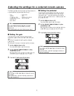 Предварительный просмотр 8 страницы Panasonic AWRP50N - REMOTE CAMERA CONTROLLER Operating Instructions Manual