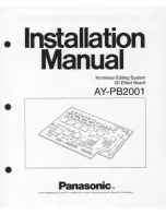 Panasonic AY-PB2001 Installation Manual preview