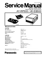 Panasonic AY-RP500 Service Manual preview