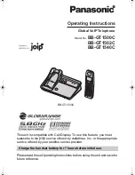 Panasonic BB-GT1500C Operating Instructions Manual preview