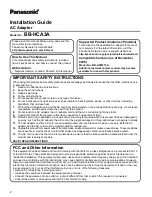 Preview for 2 page of Panasonic BB-HCA3A Installation Manual