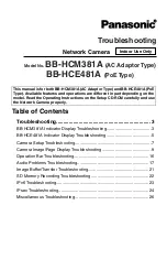 Preview for 1 page of Panasonic BB-HCE481A - Network Camera Troubleshooting Manual
