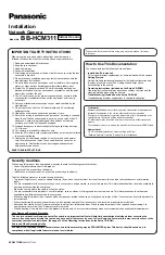 Preview for 1 page of Panasonic BB-HCM311 Installation