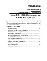 Предварительный просмотр 1 страницы Panasonic BB-HCM381 Troubleshooting Manual