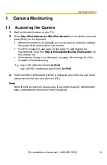 Preview for 13 page of Panasonic BB-HCM381A - Network Camera Operating Instructions Manual