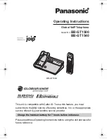 Panasonic BBGT1500 - GLOBARANGE CORDLESS PHONE Operating Instructions Manual preview