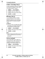 Preview for 64 page of Panasonic BBGT1500 - GLOBARANGE CORDLESS PHONE Operating Instructions Manual