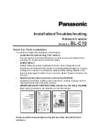 Предварительный просмотр 1 страницы Panasonic BL-C10 Installation & Troubleshooting Manual