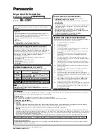 Preview for 1 page of Panasonic BL-C20 Important Information