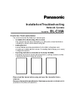 Preview for 1 page of Panasonic BL-C30A - Wireless 802.11 b/g Network Camera Installation And Troubleshooting Instructions